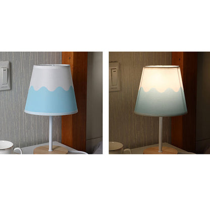 Rustic Wooden Cone Shape LED Desk Lamp