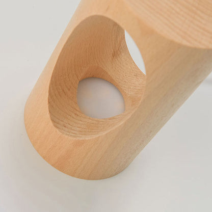 Natural Wood USB Bedside LED Table Lamp