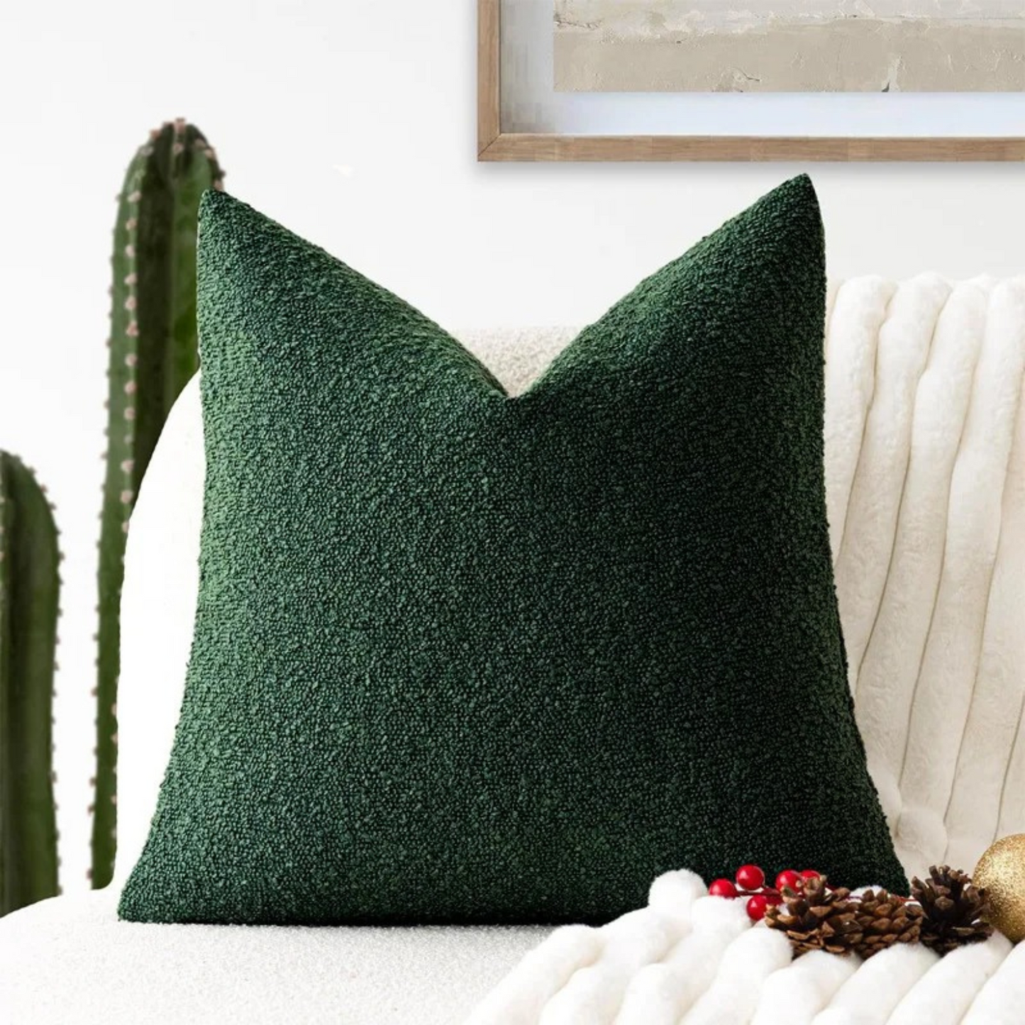 Soft Boucle Throw Pillow Cover 45x45cm Home Decor Cushion