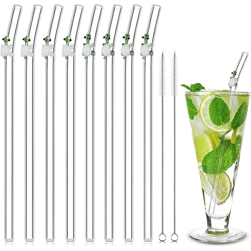 Colorful Reusable Drinking Straws with Cleaner Brush Set