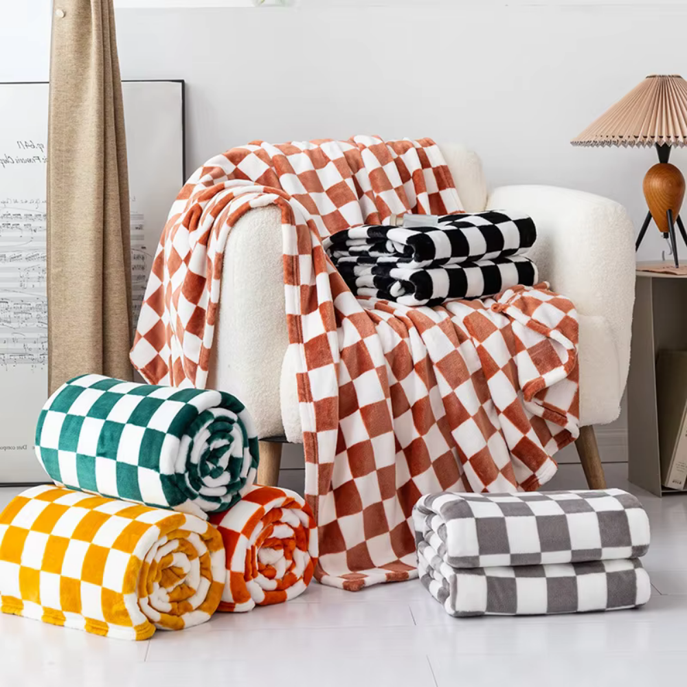 Cozy Plaid Throw Blanket for Home Decor