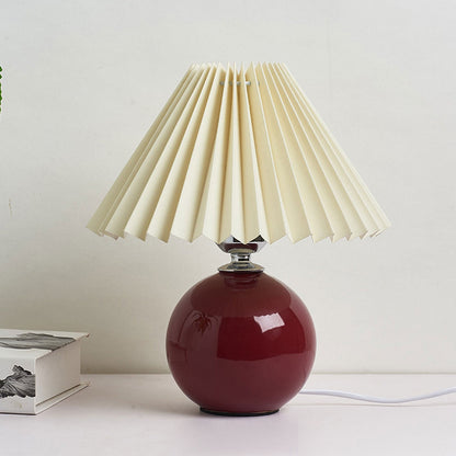 Simple Ceramic Desk Lamp with Folded Shade