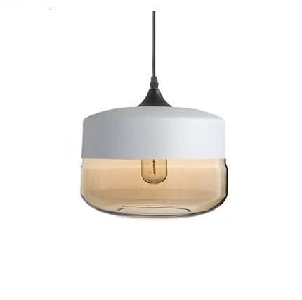 Unique Wooden Glass Hanging Lamp Adjustable