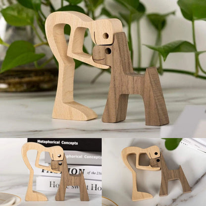 Handcrafted Wooden Pet Figurine Decor