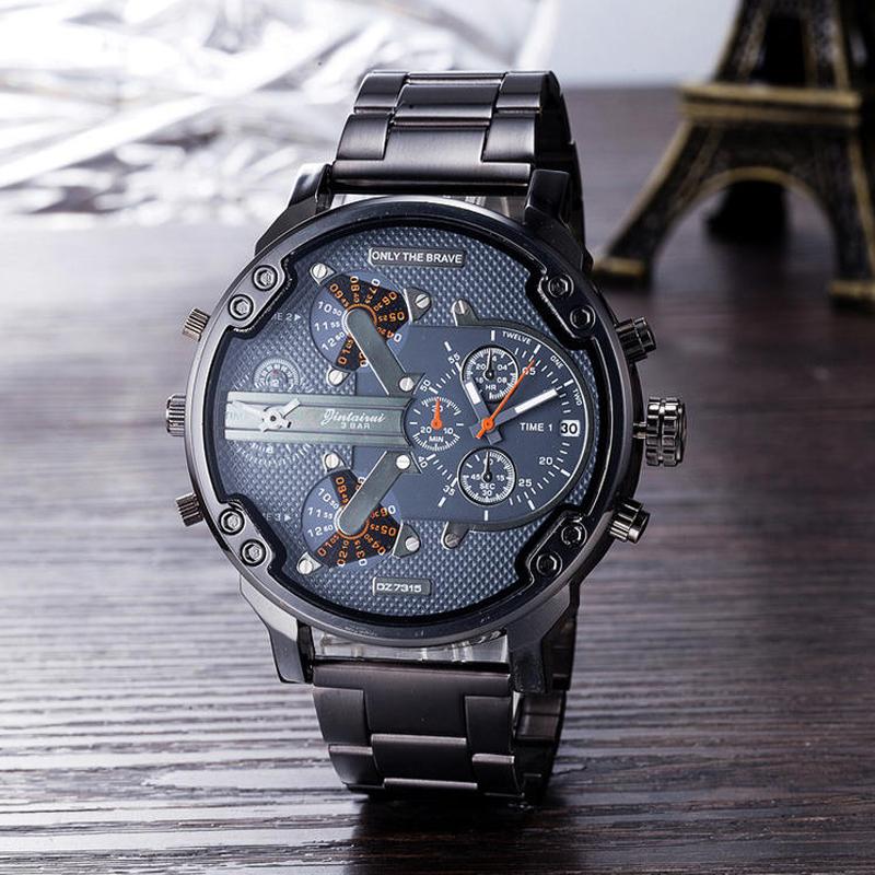 Modern Stainless Steel Quartz Chrono Watch