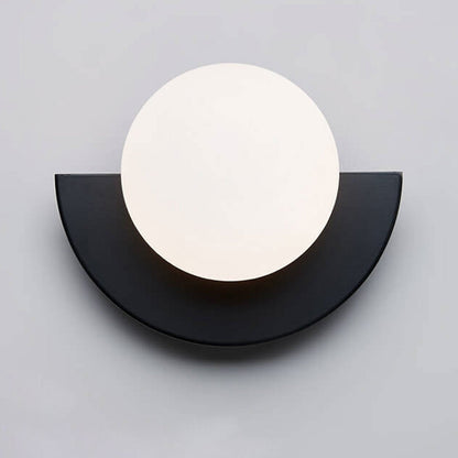 Round Glass Pendant Light with Colored Metal Base