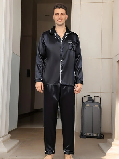 Soft Mens Pajama Set Comfortable Sleepwear