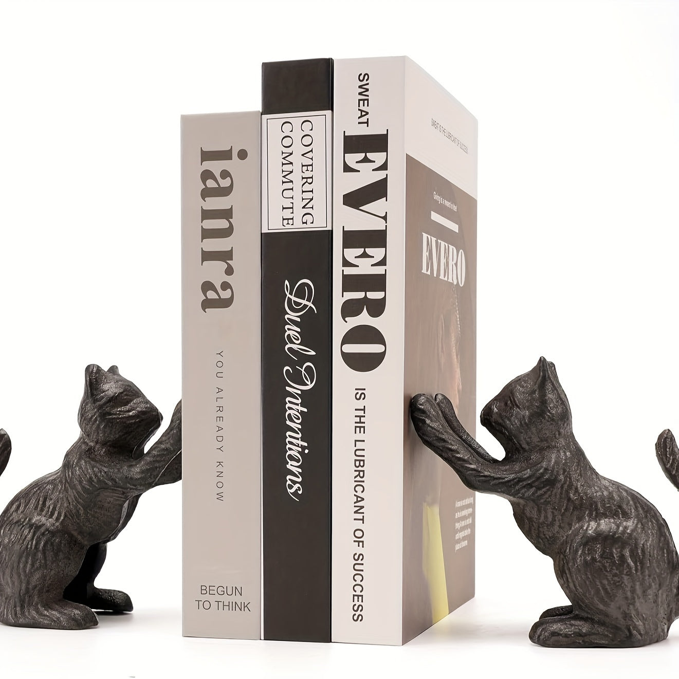 Classic Cat - Distressed Metal Book Ends for Home Decor