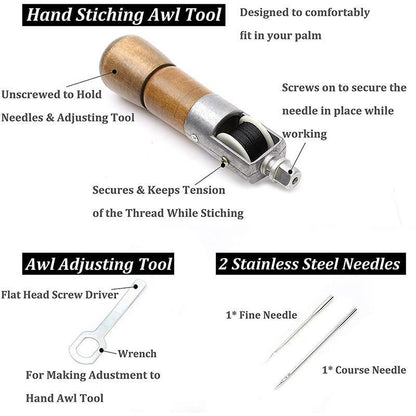 Premium Leather Hand Stitching Awl Tool Kit