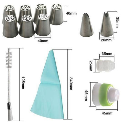 Decorative Cake Cupcake Metal Tip Set