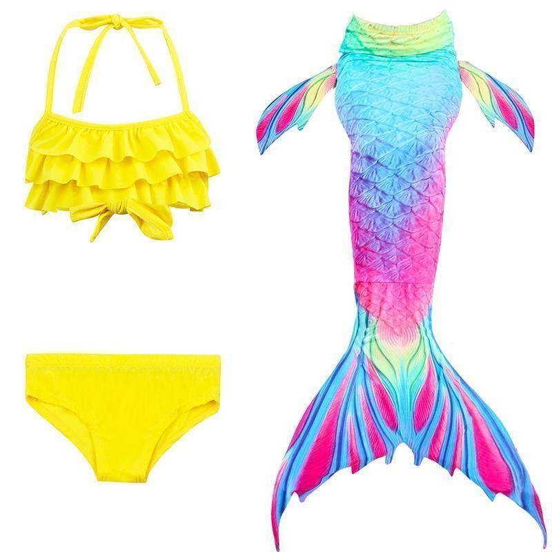 Colorful Girls Mermaid Scale Swimwear Bikini Set