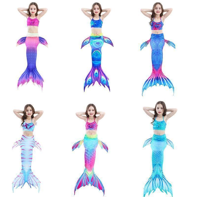 Colorful Girls Mermaid Scale Swimwear Bikini Set - Cofik