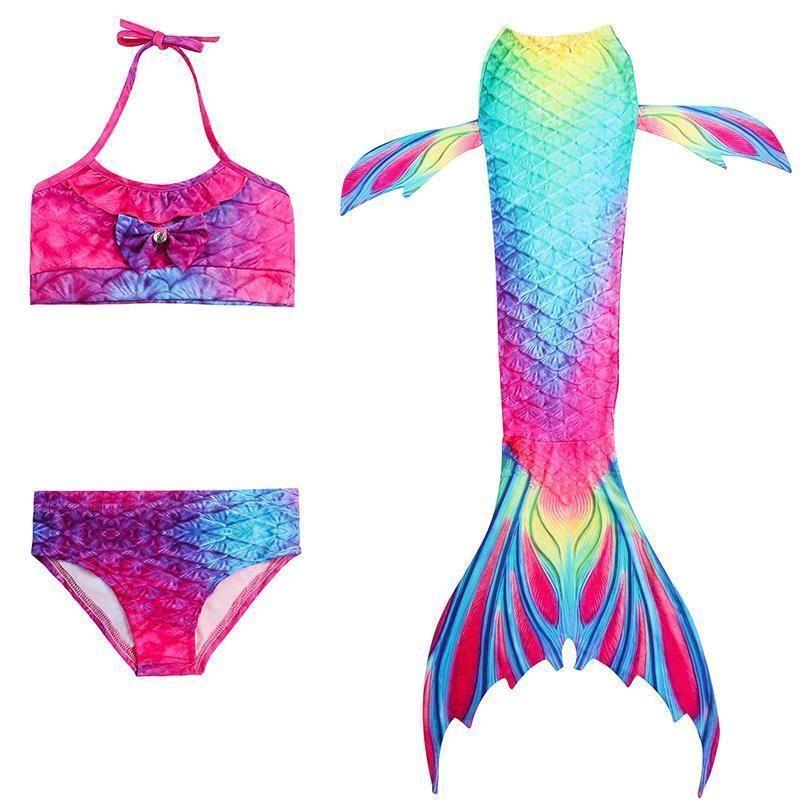 Colorful Girls Mermaid Scale Swimwear Bikini Set