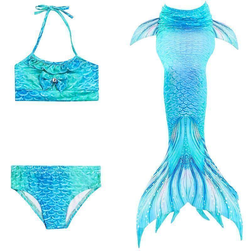 Colorful Girls Mermaid Scale Swimwear Bikini Set
