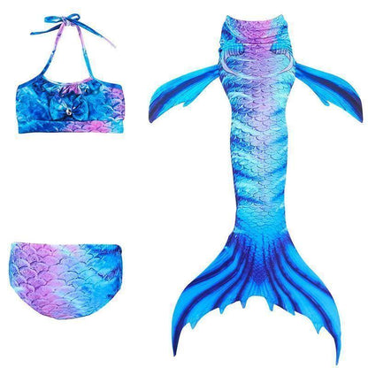 Colorful Girls Mermaid Scale Swimwear Bikini Set