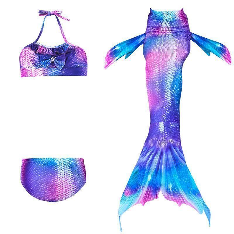 Colorful Girls Mermaid Scale Swimwear Bikini Set