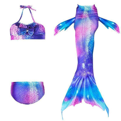 Colorful Girls Mermaid Scale Swimwear Bikini Set