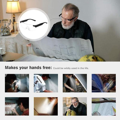 Illuminated Reading Glasses with LED Magnifier