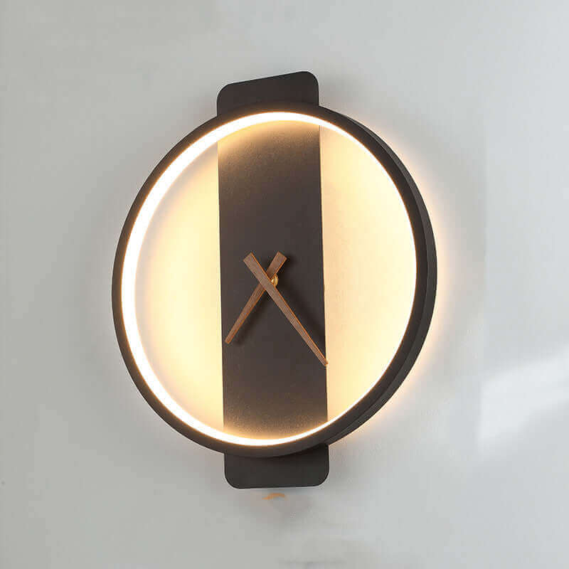 Modern Bedside Wall Light with Clock
