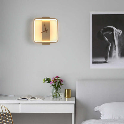 Modern Bedside Wall Light with Clock - Cofik