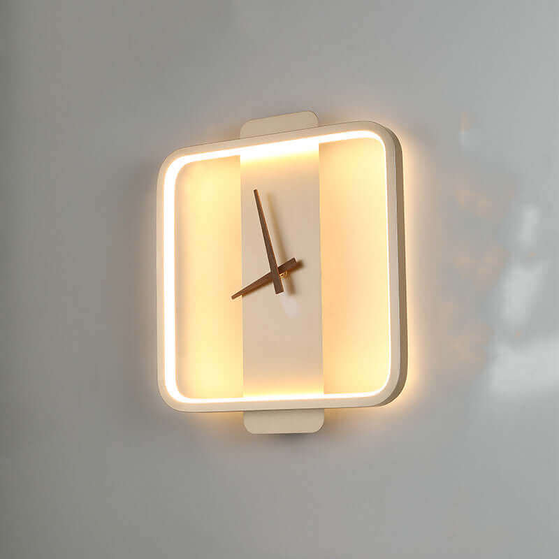 Modern Bedside Wall Light with Clock