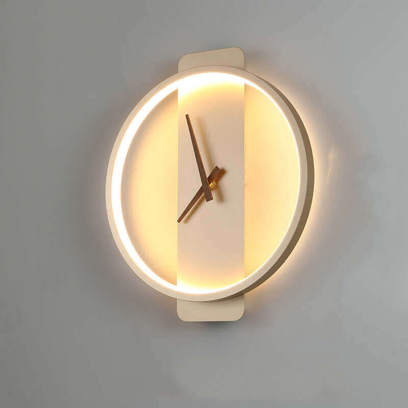 Modern Bedside Wall Light with Clock