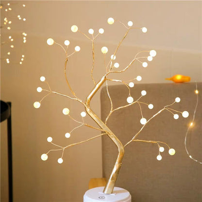 Warm Copper String Bedroom Lamp