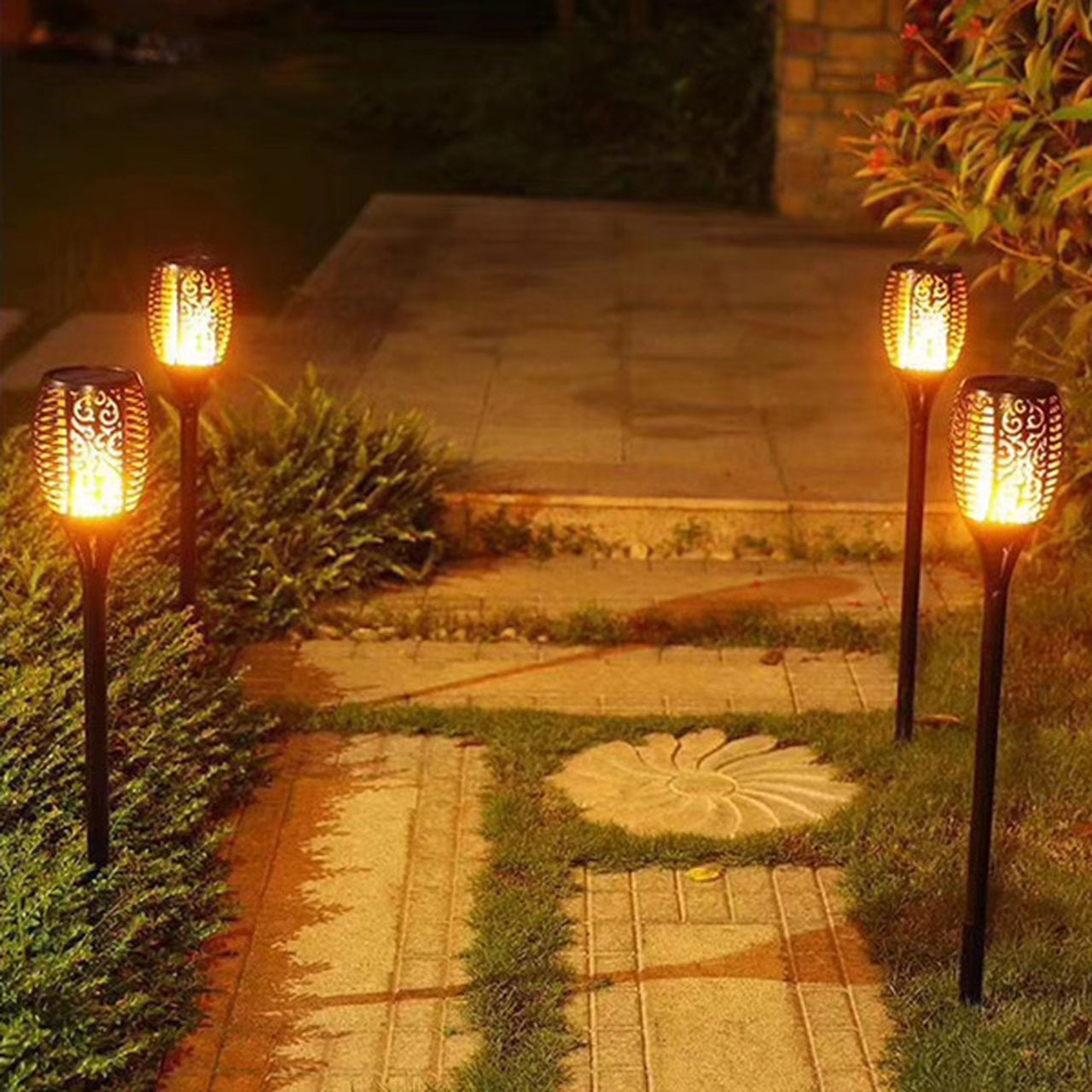 Outdoor Solar Powered Flame Light Torch - Cofik