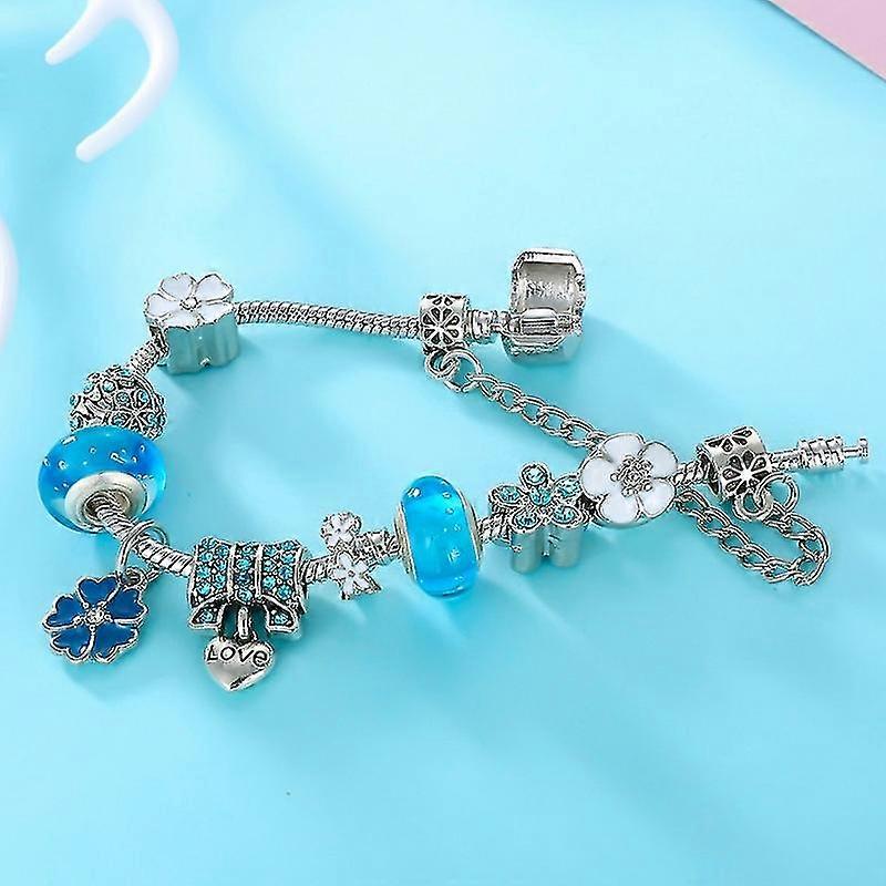 Beautiful Flower Charm Bracelet Gift
