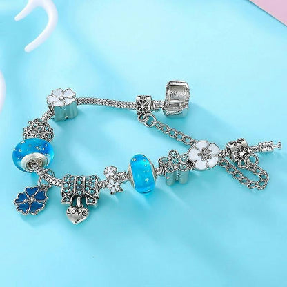 Beautiful Flower Charm Bracelet Gift