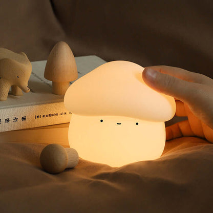 Compact Mushroom Bedside Table Lamp Soft Nightlight