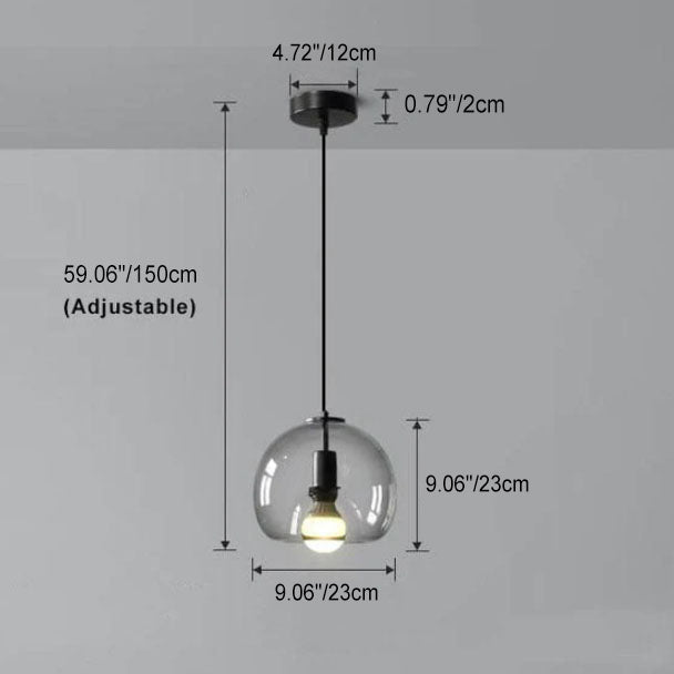 Sleek Glass Pendant Light Adjustable Ceiling Lamp
