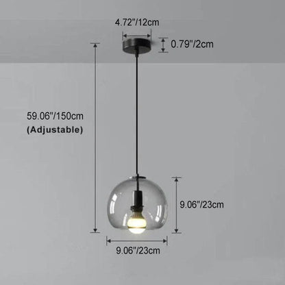 Sleek Glass Pendant Light Adjustable Ceiling Lamp