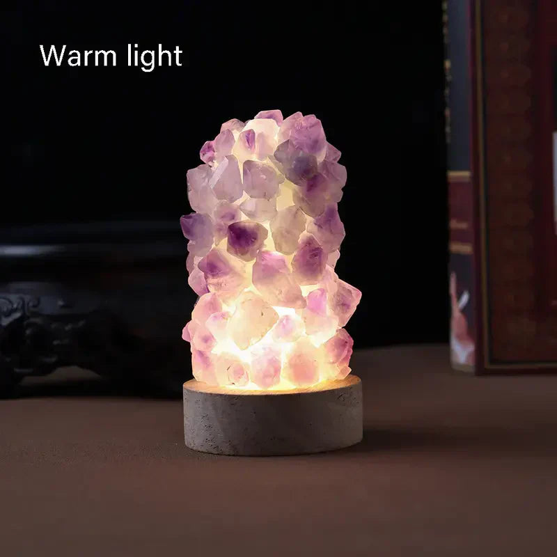 Purple Glass Table Lamp - Calming Ambient Light - Cofik