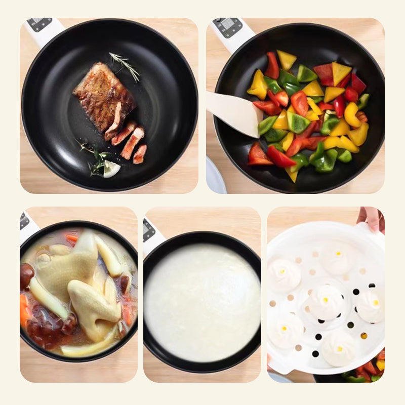 Compact Electric Skillet - Easy Clean Non Stick Frying Pan