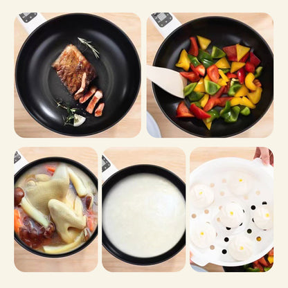 Compact Electric Skillet - Easy Clean Non Stick Frying Pan