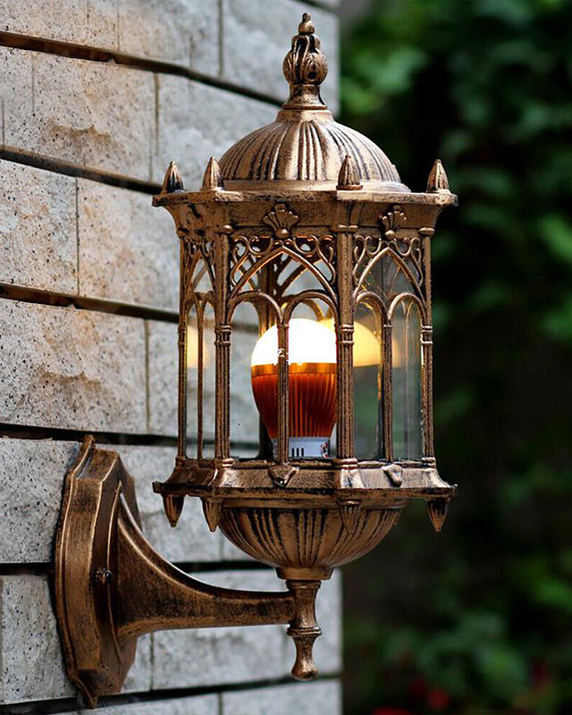 Vintage Brass Garden Wall Light - Cofik