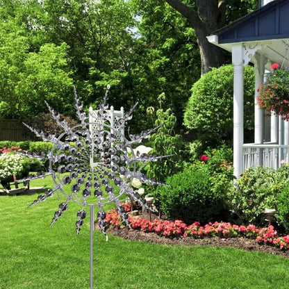 Decorative Outdoor Silver Windmill Garden Ornament