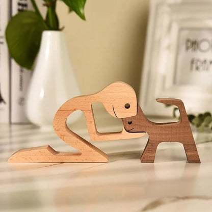Handcrafted Wooden Pet Figurine Decor