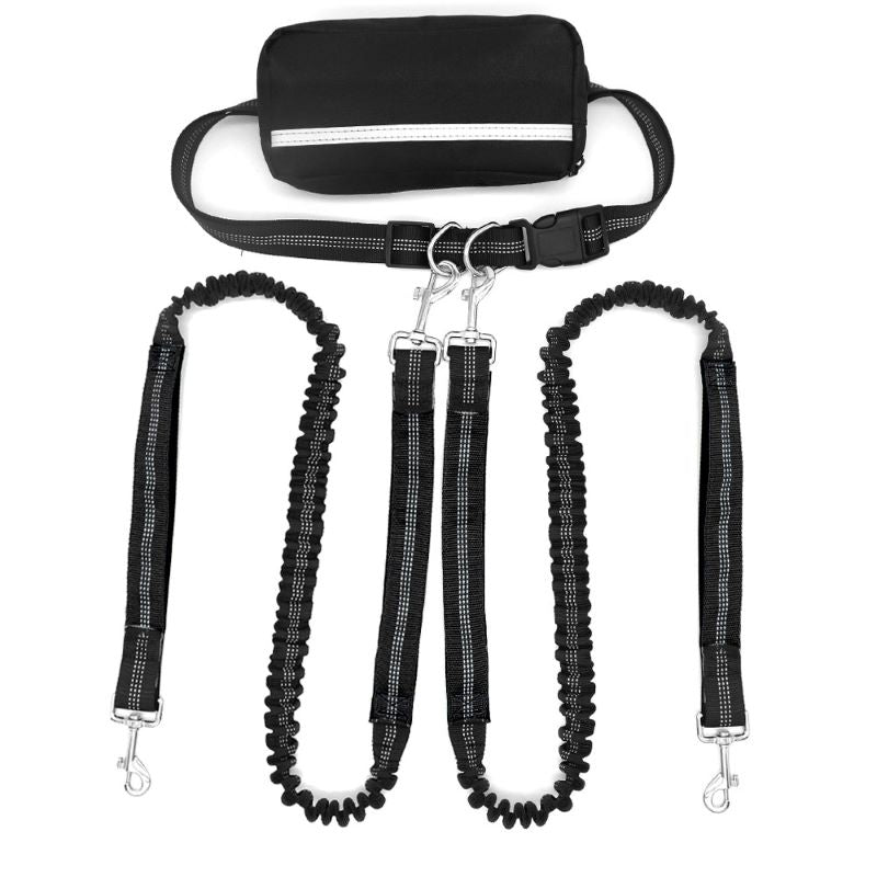 Adjustable Dog Running Leash with Pouch Bag