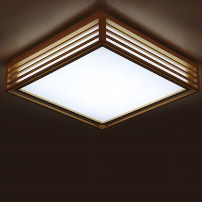 Sleek LED Ceiling Light Wooden Beige Modern Room Fixture