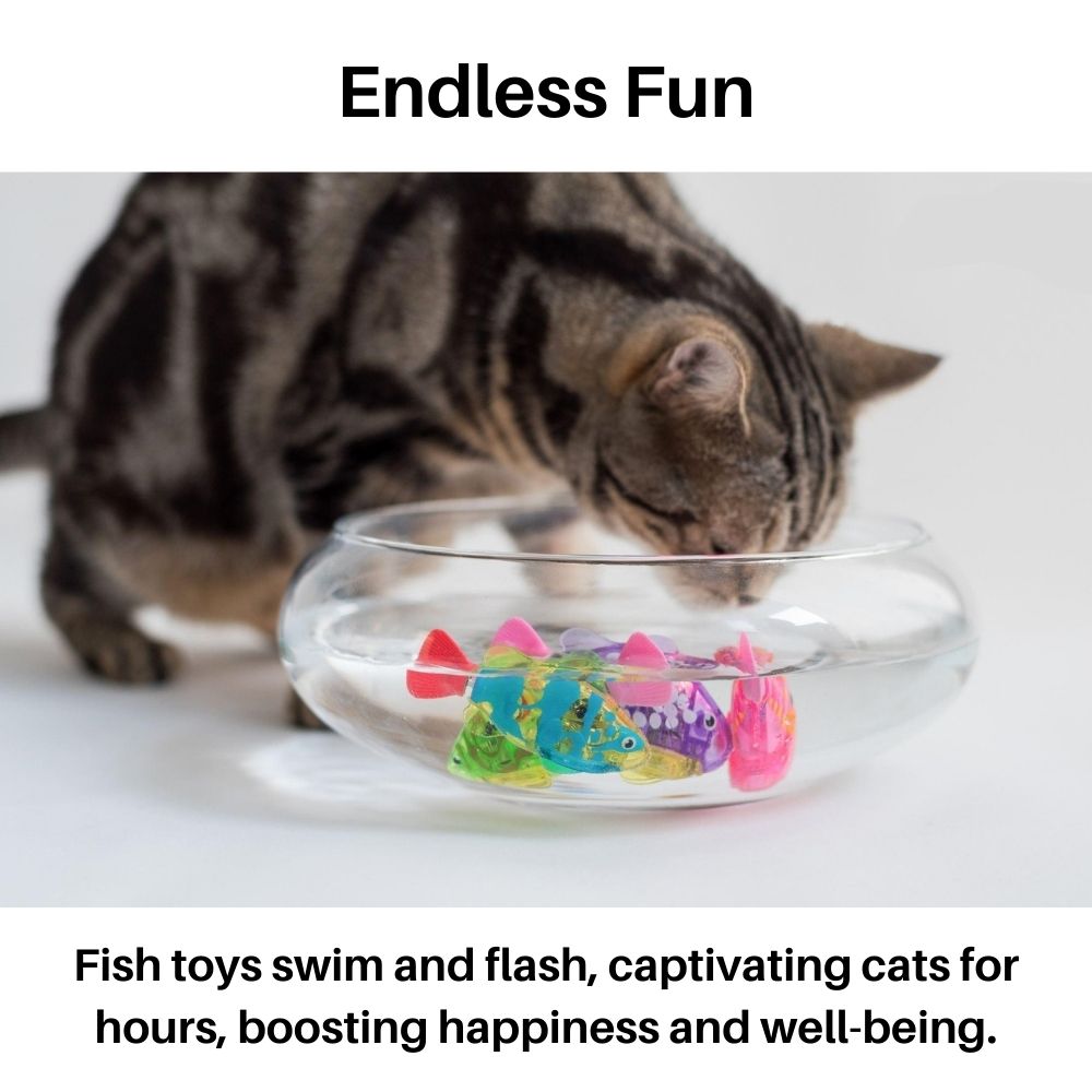 Colorful Interactive Cat Toy with Flashing Fish
