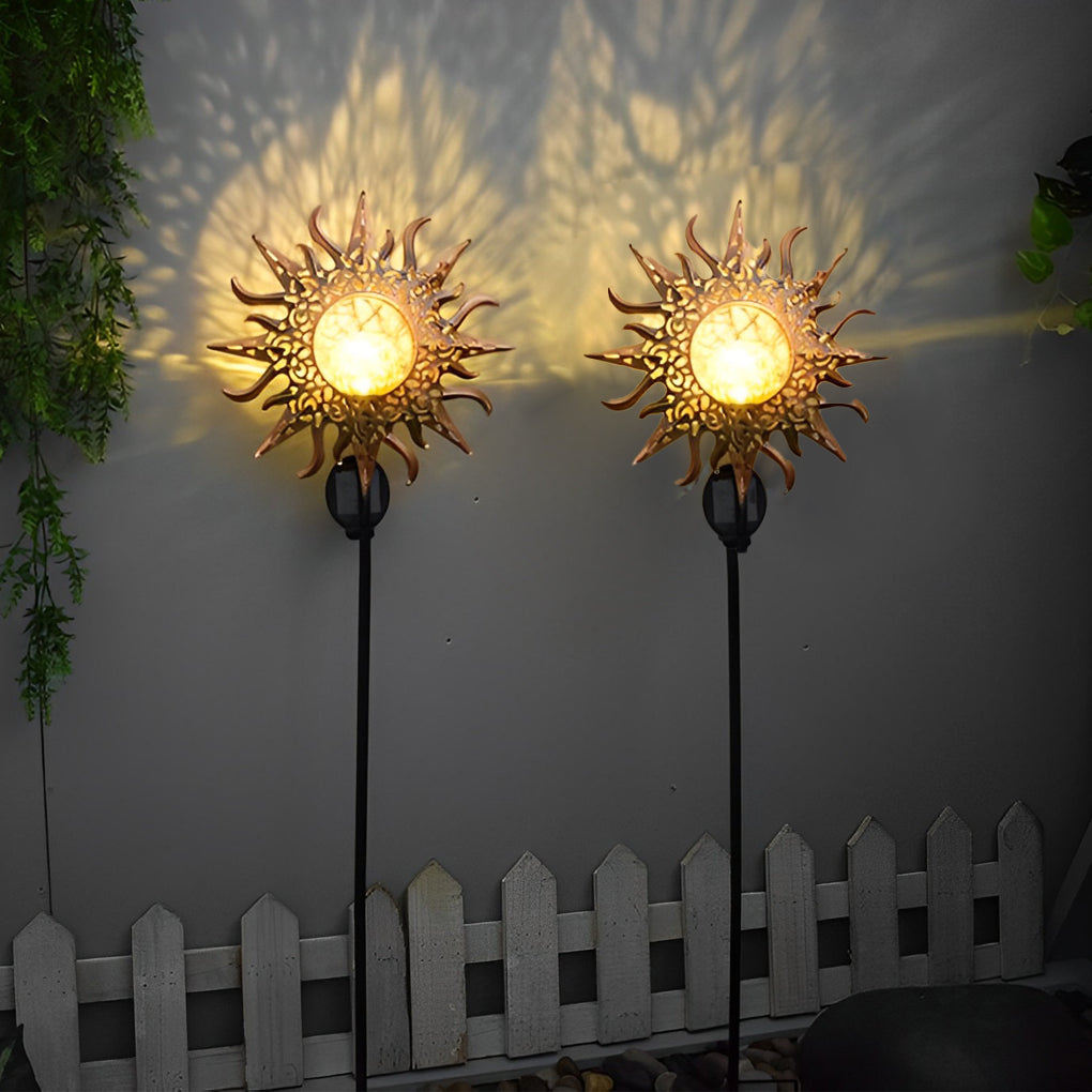 Colorful Outdoor Solar Powered Glass Garden Lights