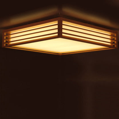 Sleek LED Ceiling Light Wooden Beige Modern Room Fixture