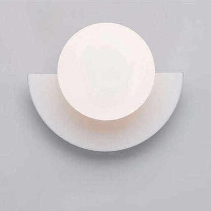 Round Glass Pendant Light with Colored Metal Base