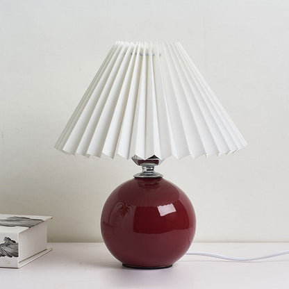 Simple Ceramic Desk Lamp with Folded Shade