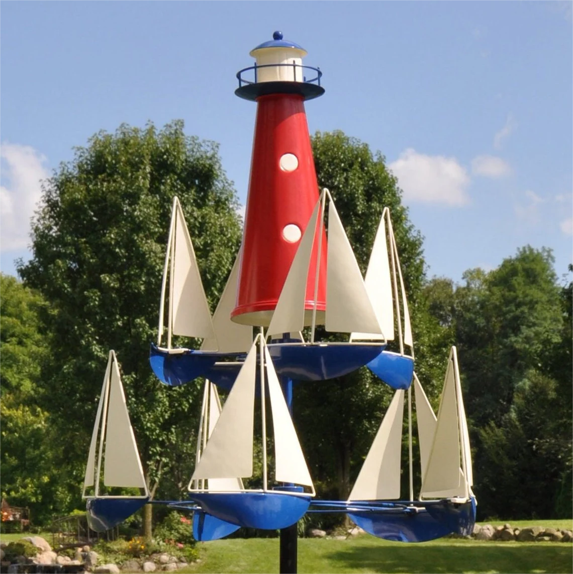 Modern Outdoor Kinetic Wind Garden Sculpture - Cofik