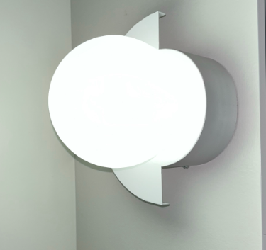 Round Glass Pendant Light with Colored Metal Base
