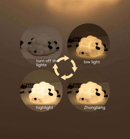 Fun Kids Bedroom Night Light Silicone Sheep Lamp