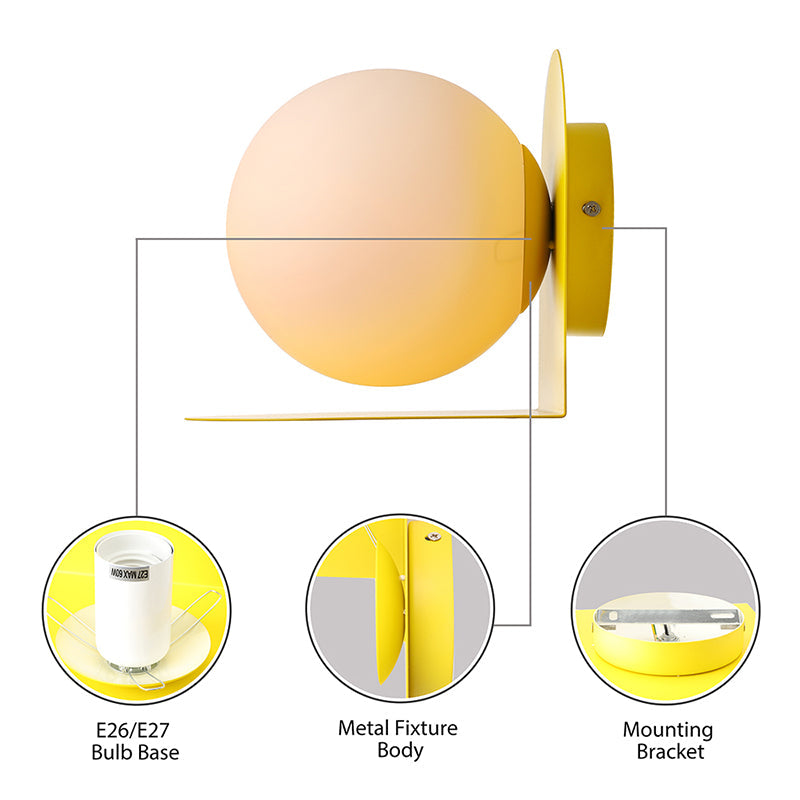 Simple Glass Wall Lamp for Bedroom Study Room